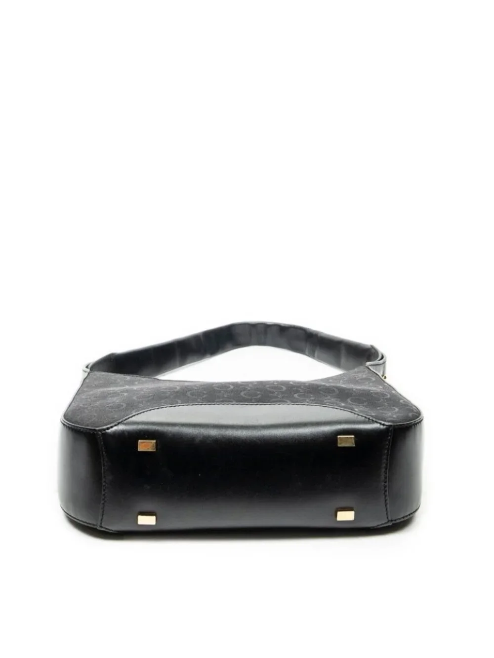 Celine Vintage Mini Zip Hobo Black C Macadam Canvas